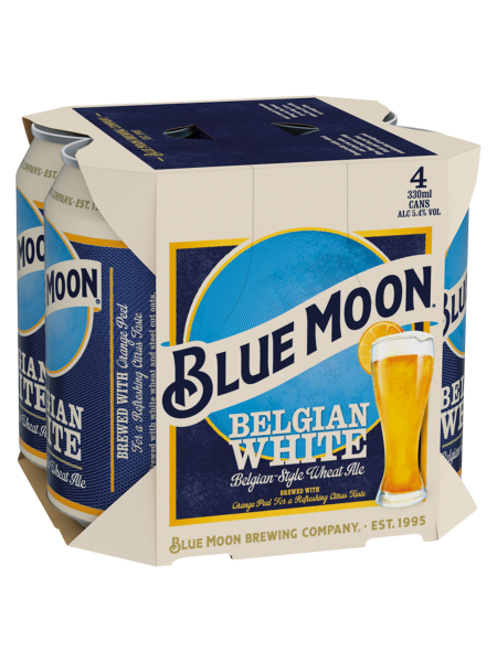 Picture of Blue Moon Belgian White American Craft Wheat Beer 4 x 330ml