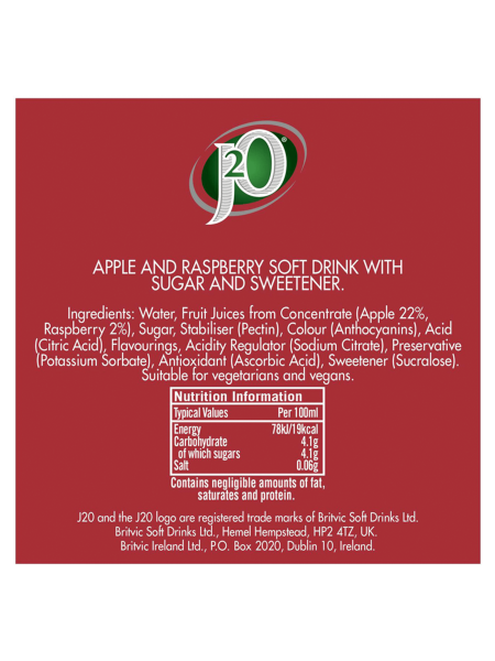 Picture of J2O Apple & Raspberry 24 x 275ml