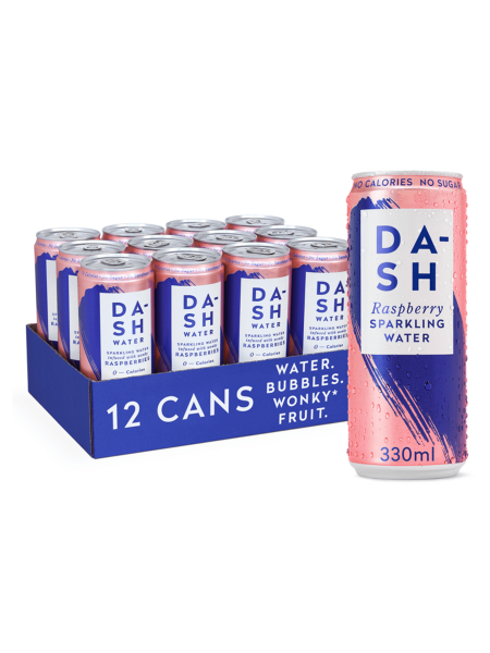 Picture of DASH Water Sparkling Raspberry 12 x 330ml